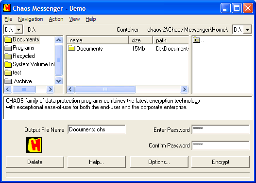 Screenshot for CHAOS Messenger 4.0
