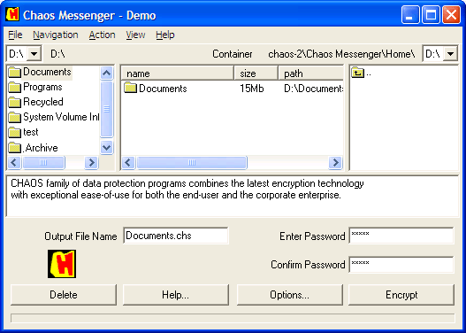 Click to view CHAOS Messenger 4.0 screenshot