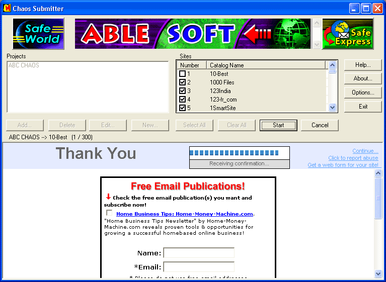 CHAOS Submitter - Free URL submitter.